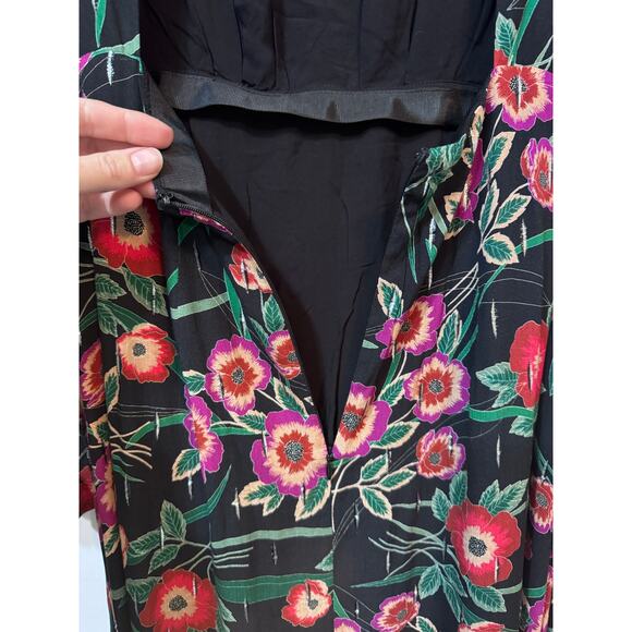 NWT Misa Los Angeles Black Floral Open Back Long Sleeve Maxi Dress Size S - Picture 16 of 16